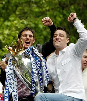 Frank Lampard and John Terry: Celebrating Premier League Glory with Chelsea Football Club (2004-2005)