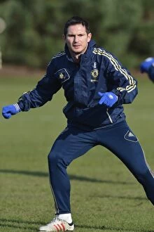 Images Dated 8th February 2013: Frank Lampard Leading Chelsea Training Session at Cobham Ground (Premier League)