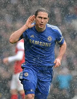 Images Dated 20th January 2013: Frank Lampard's Double: Chelsea's Thrilling Victory Over Arsenal at Stamford Bridge