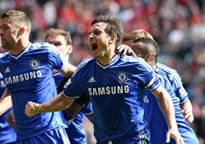 Images Dated 27th April 2014: Frank Lampard's Euphoric Moment: Chelsea's Second Goal vs. Liverpool at Anfield (April 27, 2014)