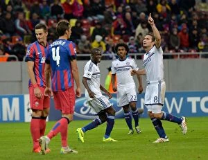 Images Dated 1st October 2013: Frank Lampard's Four-Goal Onslaught: Chelsea's Triumph Over Steaua Bucharest in UEFA Champions