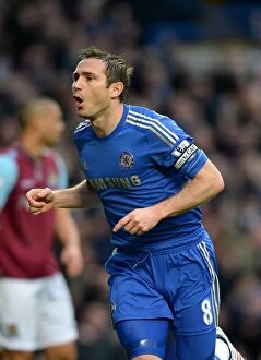 Images Dated 17th March 2013: Frank Lampard's Thrilling Goal Celebration: Chelsea vs. West Ham United (Barclays Premier League)