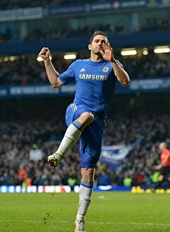 Images Dated 9th February 2013: Frank Lampard's Triple: Chelsea Star's Third Goal Against Wigan Athletic (February 9, 2013)