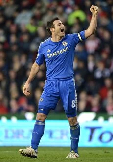 Stoke City v Chelsea 12th January 2013 Collection: Frank Lampard's Triple Strike: Celebrating Goal Number Three Against Stoke City (January 12, 2013)