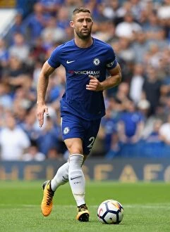 Images Dated 12th August 2017: Gary Cahill in Action: Chelsea vs Burnley, Premier League, Stamford Bridge