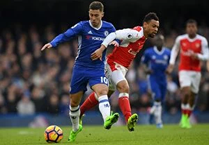Images Dated 4th February 2017: Hazard vs. Coquelin: A Football Battle at Stamford Bridge - Chelsea vs. Arsenal, Premier League