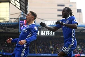 Images Dated 4th February 2017: Hazard's Brilliant Brace: Chelsea Secure Hard-Fought 2-1 Victory Over Arsenal