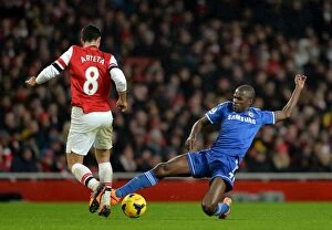 Arsenal v Chelsea 23rd December 2013 Collection: Intense Battle for the Ball: Ramires vs. Arteta - Arsenal vs