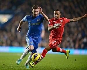 Images Dated 16th January 2013: Intense Rivalry: Juan Mata vs. Nathaniel Clyne - Chelsea vs. Southampton