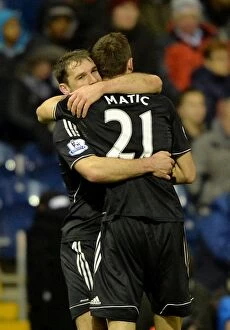 Images Dated 11th February 2014: Ivanovic and Matic: Chelsea's Unstoppable Duo Celebrate Opening Goal vs