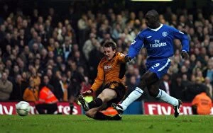 Images Dated 27th March 2004: Jimmy Floyd Hasselbaink's Double Strike: Chelsea vs. Wolverhampton Wanderers