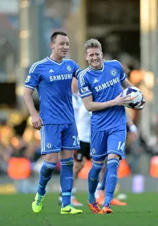 John Terry and Andre Schurrle's Triumphant Hat-Trick Celebration: Fulham vs. Chelsea (1st March 2014)