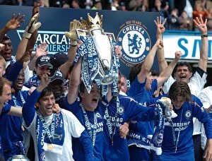 Images Dated 29th April 2006: John Terry Celebrates Premier League Victory with Chelsea: 2005-2006 Championship Win over