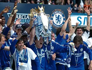 John Terry Celebrates Premier League Victory with Chelsea: 2005-2006 Championship Win over Manchester United