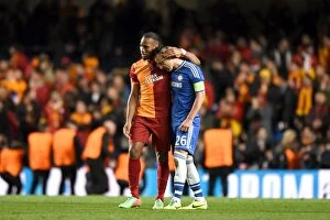 Images Dated 18th March 2014: John Terry and Didier Drogba's Embrace: Ending a Rivalry – Chelsea vs