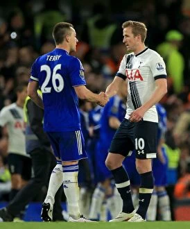 Images Dated 2nd May 2016: John Terry and Harry Kane: A Sportsmanshandshake After a Hard-Fought Chelsea vs