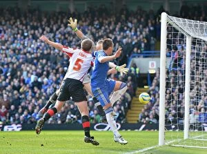 Images Dated 17th February 2013: John Terry Scores Chelsea's Fourth Goal in FA Cup Fourth Round Replay Against Brentford