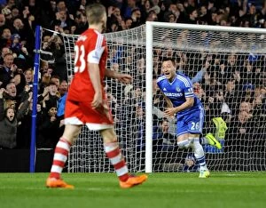 Images Dated 1st December 2013: John Terry Scores Chelsea's Second Goal Against Southampton (December 1, 2013)
