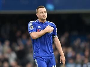 Images Dated 17th October 2015: John Terry's Emotional Farewell: Chelsea Players and Fans Applaud at Stamford Bridge (October 2015)