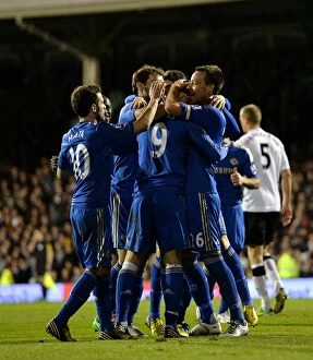 Images Dated 17th April 2013: John Terry's Triple: Chelsea's Third Goal Celebration vs. Fulham (April 17, 2013)