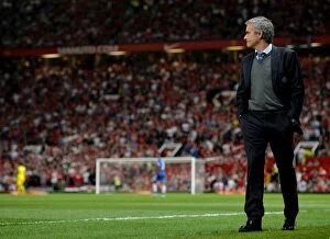 Images Dated 26th August 2013: Jose Mourinho at Old Trafford: A Premier League Showdown (Manchester United vs. Chelsea, 2013)