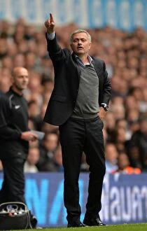 Images Dated 28th September 2013: Jose Mourinho at White Hart Lane: Chelsea vs. Tottenham Hotspur