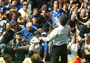 Images Dated 29th April 2006: Jose Mourinho's Epic Medal Throw: Celebrating Chelsea's Premier League Victory with the Fans