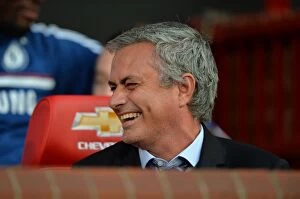 Images Dated 26th August 2013: Jose Mourinho's Return: A Historic Reunion at Old Trafford - Chelsea Manager Witnesses Manchester