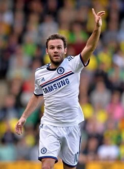 Images Dated 6th October 2013: Juan Mata in Action: Chelsea vs. Norwich City - Premier League Showdown at Carrow Road