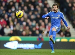 Stoke City v Chelsea 12th January 2013 Collection: Juan Mata in Action: Chelsea's Victory over Stoke City, Barclays Premier League, January 12, 2013