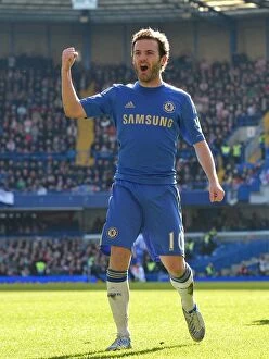 Images Dated 17th February 2013: Juan Mata's Thrilling FA Cup Goal: Chelsea's First against Brentford (February 17, 2013)