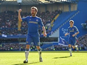 Images Dated 17th February 2013: Juan Mata's Thrilling First Goal: Chelsea vs. Brentford in FA Cup Fourth Round Replay