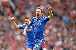 Images Dated 5th May 2013: Juan Mata's Thrilling First Goal Against Manchester United: A Memorable Moment at Old Trafford
