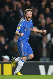 European Matches 2012-2013 Season Prints: Juan Mata's Thrilling Goal: Chelsea's Europa League Comeback Against Steaua Bucharest (14th March 2013)