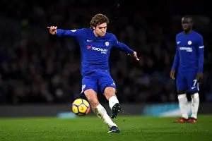 Marcos Alonso Scores Free-Kick: Chelsea's Goal vs Southampton, Premier League, Stamford Bridge