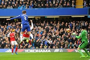 Images Dated 4th February 2017: Marcos Alonso Scores the Opener: Chelsea vs Arsenal, Premier League 2017