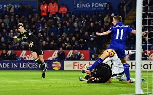 Images Dated 14th January 2017: Marcos Alonso Scores the Opener: Chelsea's Premier League Victory over Leicester City (January 2017)