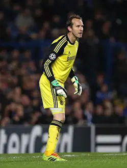 European Matches 2013-2014 Season Prints: Mark Schwarzer Guards Chelsea's Net against Steaua Bucharest in UEFA Champions League Group E (11th December 2013)
