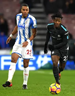 Michy Batshuayi vs. Mathias Jorgensen: Intense Battle in Huddersfield Town vs. Chelsea Premier League Clash