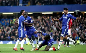 N'Golo Kante's Stamford Bridge Glory: Celebrating Chelsea's Fourth Goal Against Manchester United