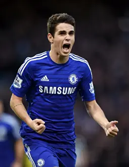 League Matches 2014-2015 Season Prints: Oscar's Thrilling Goal: Chelsea Tops Newcastle United in Premier League Showdown (January 10)