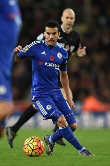 Images Dated 7th November 2015: Pedro in Action: Thrilling Moments from Chelsea vs. Stoke City, Premier League (Nov. 2015)