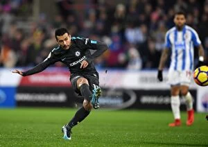 Images Dated 12th December 2017: Pedro Scores Chelsea's Third Goal: Huddersfield Town vs. Chelsea, Premier League