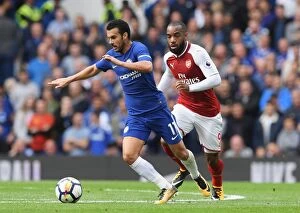 Images Dated 17th September 2017: Pedro vs Lacazette: A Battle for Supremacy - Chelsea vs Arsenal, Premier League 2017