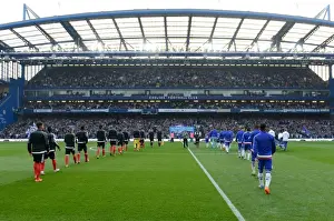 Premier League Showdown: Chelsea vs Southampton - October 2015 - Players Take the Field at Stamford Bridge