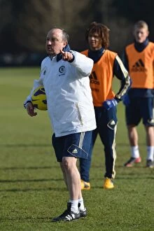 Images Dated 8th February 2013: Rafael Benitez Conducting Chelsea FC Training at Cobham Ground (Premier League)