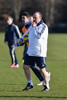 Images Dated 8th February 2013: Rafael Benitez Leading Chelsea FC Training Session at Cobham Ground (Premier League)