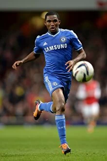 Arsenal v Chelsea 29th October 2013 Collection: Samuel Eto'o: Chelsea's Hero in Capital One Cup Victory over Arsenal at Emirates Stadium