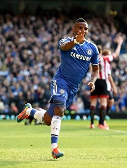 Images Dated 19th April 2014: Samuel Eto'o's Thrilling Debut Goal: A Gamechanger for Chelsea vs Sunderland (April 19, 2014)