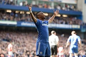 Images Dated 22nd March 2014: Samuel Eto'o's Thrilling First Goal for Chelsea Against Arsenal (22nd March 2014, Stamford Bridge)